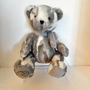 Dennis Basso 15" Teddy Bear Gray Chinchilla Faux Fur Plush Stuffed Animal